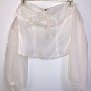 White Barbot Top